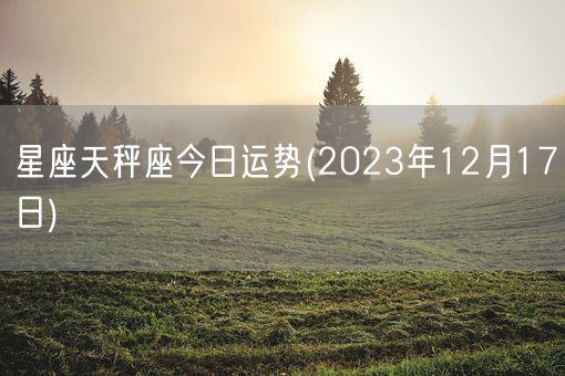 星座天秤座今日运势(2023年12月17日) (图1)