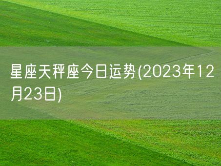 星座天秤座今日运势(2023年12月23日) (图1)