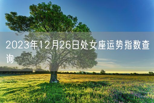 2023年12月26日处女座运势指数查询(图1)