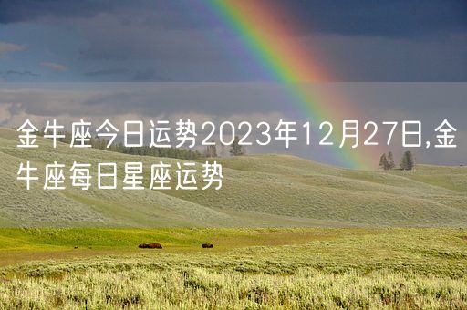 金牛座今日运势2023年12月27日,金牛座每日星座运势(图1)