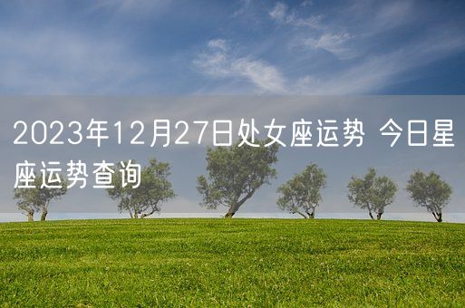 2023年12月27日处女座运势 今日星座运势查询(图1)