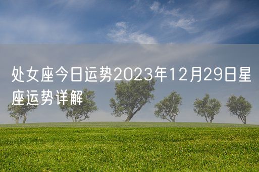 处女座今日运势2023年12月29日星座运势详解(图1)