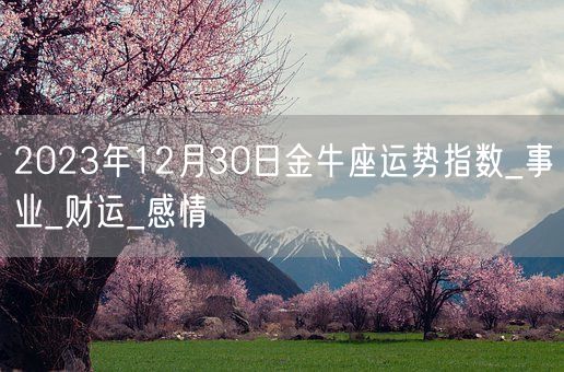 2023年12月30日金牛座运势指数_事业_财运_感情(图1)