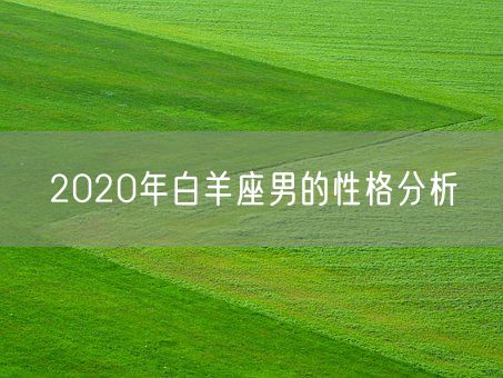 2020年白羊座男的性格分析(图1)