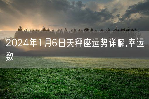 2024年1月6日天秤座运势详解,幸运数(图1)
