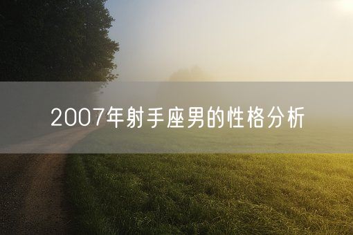 2007年射手座男的性格分析(图1)