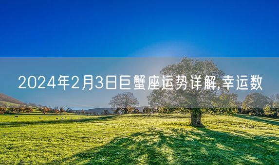 2024年2月3日巨蟹座运势详解,幸运数(图1)