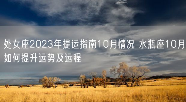 处女座2023年提运指南10月情况 水瓶座10月如何提升运势及运程(图1)