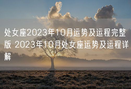 处女座2023年10月运势及运程完整版 2023年10月处女座运势及运程详解(图1)