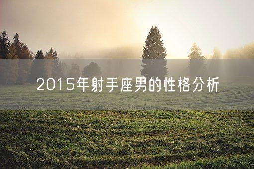 2015年射手座男的性格分析(图1)