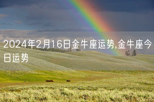 2024年2月16日金牛座运势,金牛座今日运势(图1)