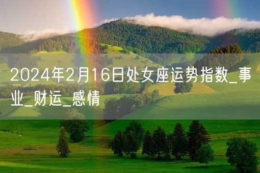 2024年2月16日处女座运势指数_事业_财运_感情(图1)