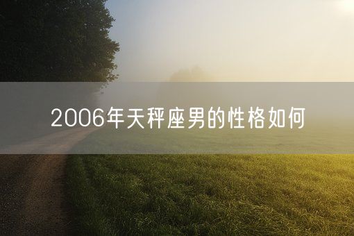 2006年天秤座男的性格如何(图1)