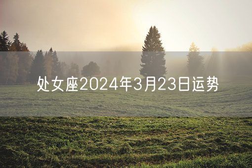 处女座2024年3月23日运势(图1)