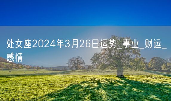 处女座2024年3月26日运势_事业_财运_感情(图1)