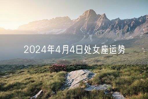 2024年4月4日处女座运势(图1)