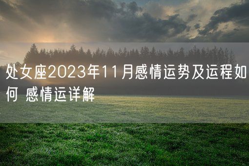 处女座2023年11月感情运势及运程如何 感情运详解(图1)