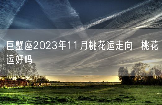 巨蟹座2023年11月桃花运走向  桃花运好吗(图1)