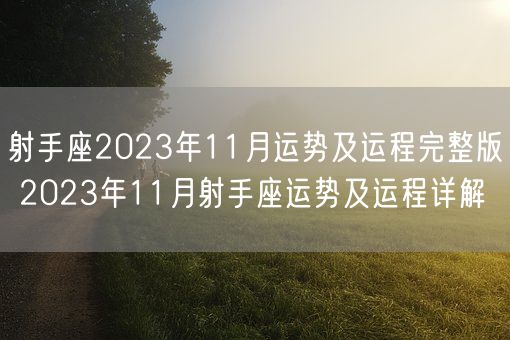 射手座2023年11月运势及运程完整版 2023年11月射手座运势及运程详解(图1)