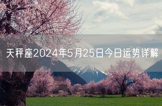 天秤座2024年5月25日今日运势详解(图1)