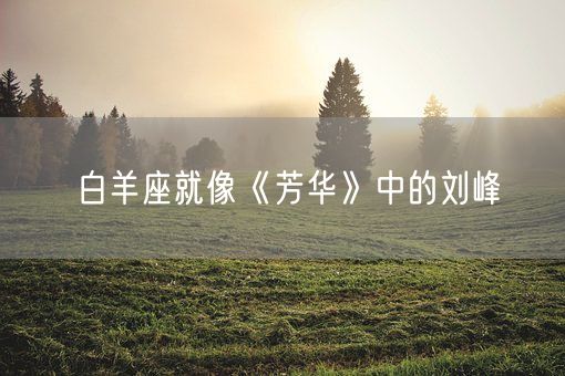 白羊座就像《芳华》中的刘峰(图1) 白羊座就像《芳华》中的刘峰(图1)