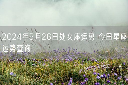 2024年5月26日处女座运势 今日星座运势查询(图1)