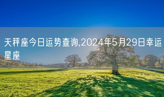 天秤座今日运势查询,2024年5月29日幸运星座(图1)