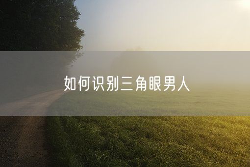 如何识别三角眼男人(图1)