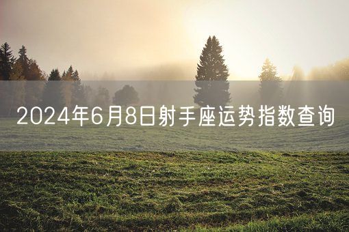 2024年6月8日射手座运势指数查询(图1)