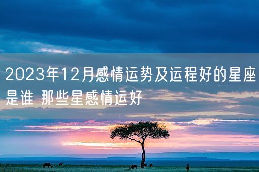 2023年12月感情运势及运程好的星座是谁 那些星感情运好(图1)