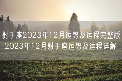 射手座2023年12月运势及运程完整版 2023年12月射手座运势及运程详解(图1)