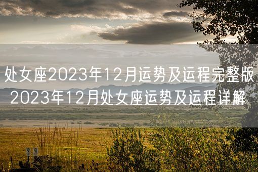 处女座2023年12月运势及运程完整版 2023年12月处女座运势及运程详解(图1)