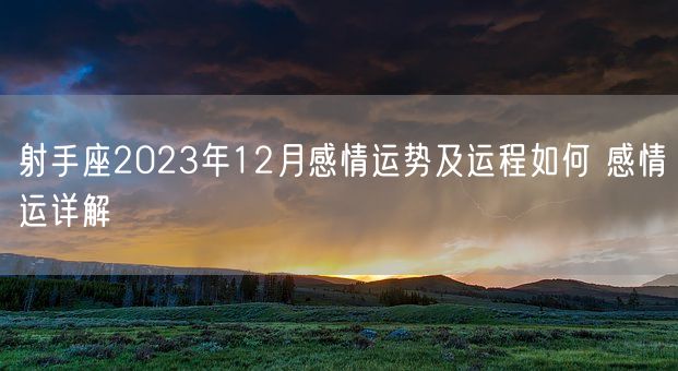 射手座2023年12月感情运势及运程如何 感情运详解(图1)
