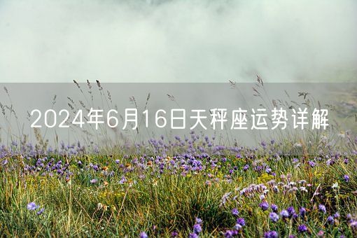 2024年6月16日天秤座运势详解(图1)