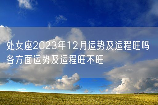 处女座2023年12月运势及运程旺吗 各方面运势及运程旺不旺(图1)