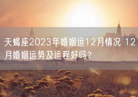 天蝎座2023年婚姻运12月情况 12月婚姻运势及运程好吗？(图1)