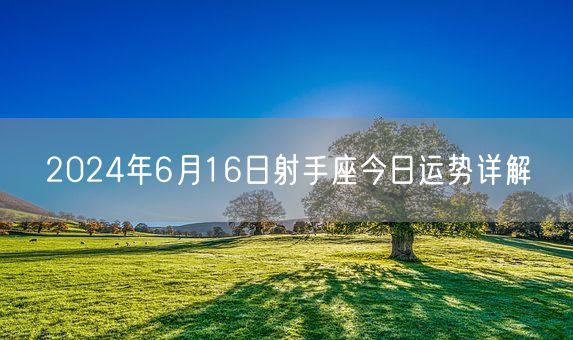 2024年6月16日射手座今日运势详解(图1)