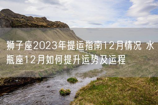 狮子座2023年提运指南12月情况 水瓶座12月如何提升运势及运程(图1)