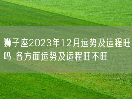 狮子座2023年12月运势及运程旺吗 各方面运势及运程旺不旺(图1)