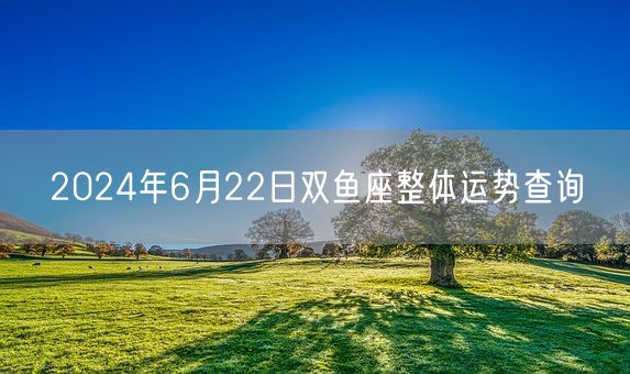 2024年6月22日双鱼座整体运势查询(图1)