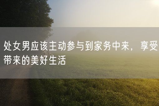 处女男应该主动参与到家务中来，享受带来的美好生活(图1)