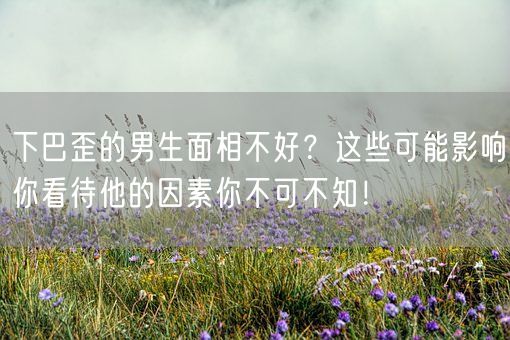 下巴歪的男生面相不好？这些可能影响你看待他的因素你不可不知！(图1)