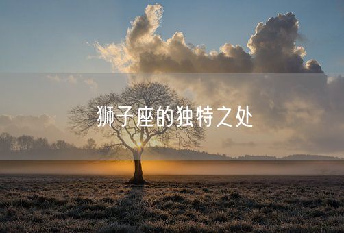 狮子座的独特之处(图1)