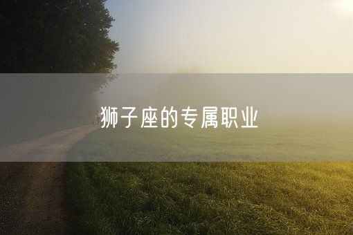 狮子座的专属职业(图1)