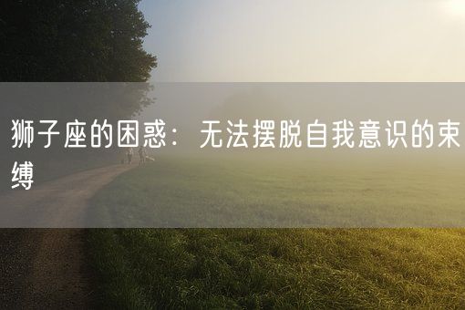 狮子座的困惑：无法摆脱自我意识的束缚(图1)