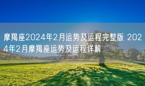 摩羯座2024年2月运势及运程完整版 2024年2月摩羯座运势及运程详解(图1)