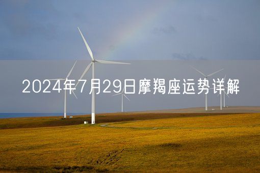 2024年7月29日摩羯座运势详解(图1)