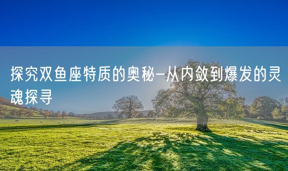 探究双鱼座特质的奥秘-从内敛到爆发的灵魂探寻(图1)