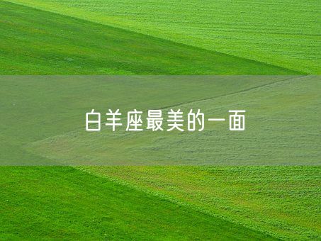 白羊座最美的一面(图1) 白羊座最美的一面(图1)