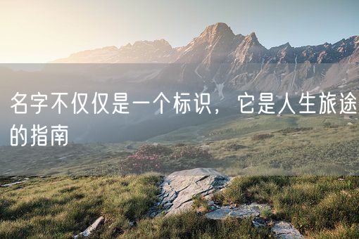 名字不仅仅是一个标识，它是人生旅途的指南(图1)